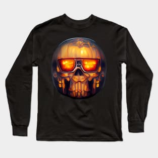 Pumpkin Skull Halloween Long Sleeve T-Shirt